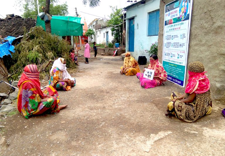 Woman spreading awareness